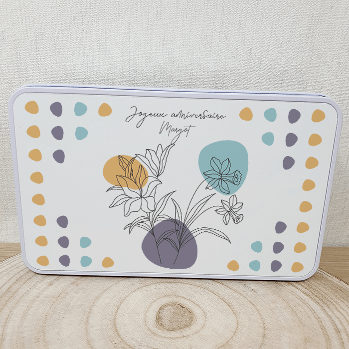 Boîte métal FLEUR PASTEL