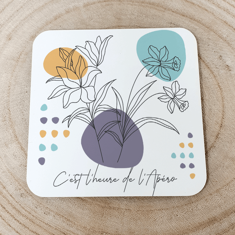 Sous-verre FLEUR PASTEL