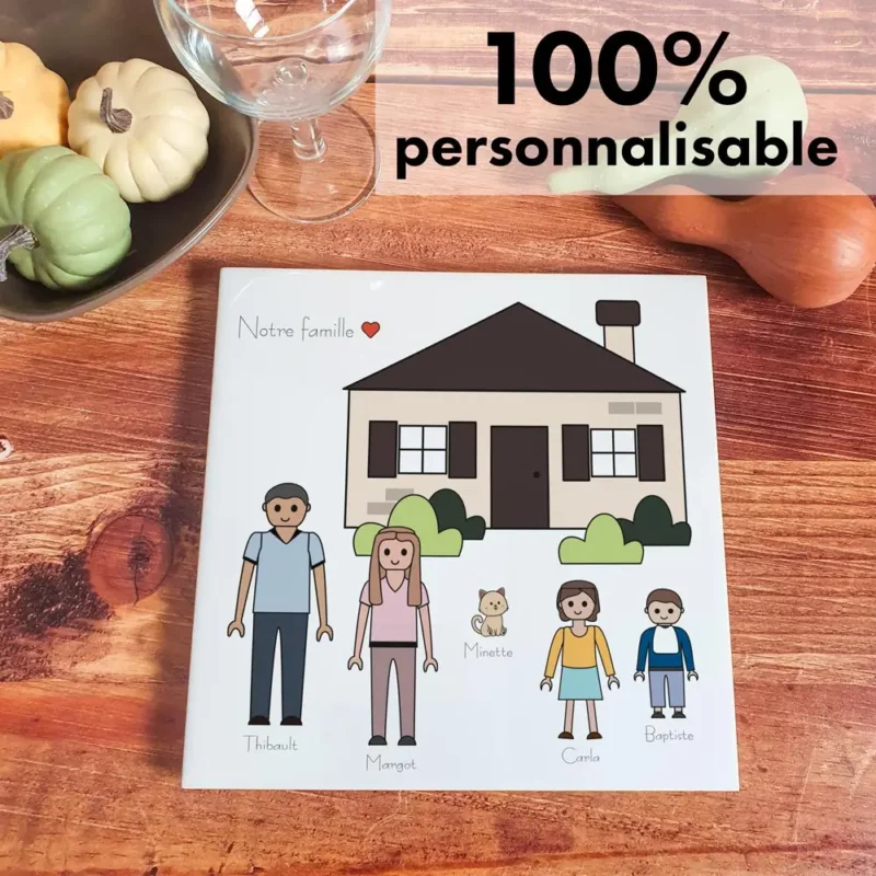 Dessous de Plat "FAMILLE" 100% personnalisable