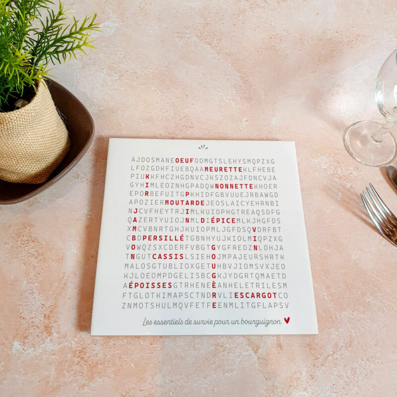 Dessous de plat "Kit de survie bourguignon"