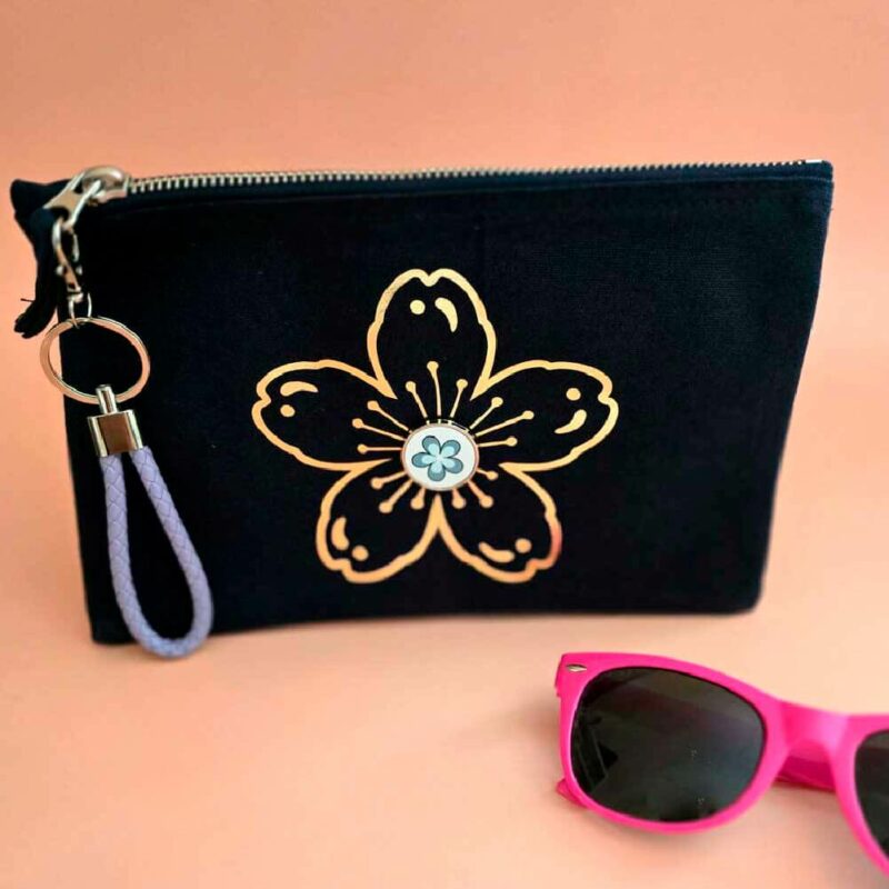 Pochette HIBISCUS + pin's personnalisable
