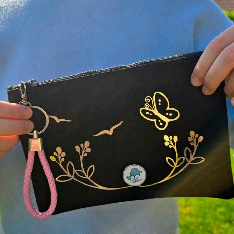 Pochette PAPILLON + pin's personnalisable