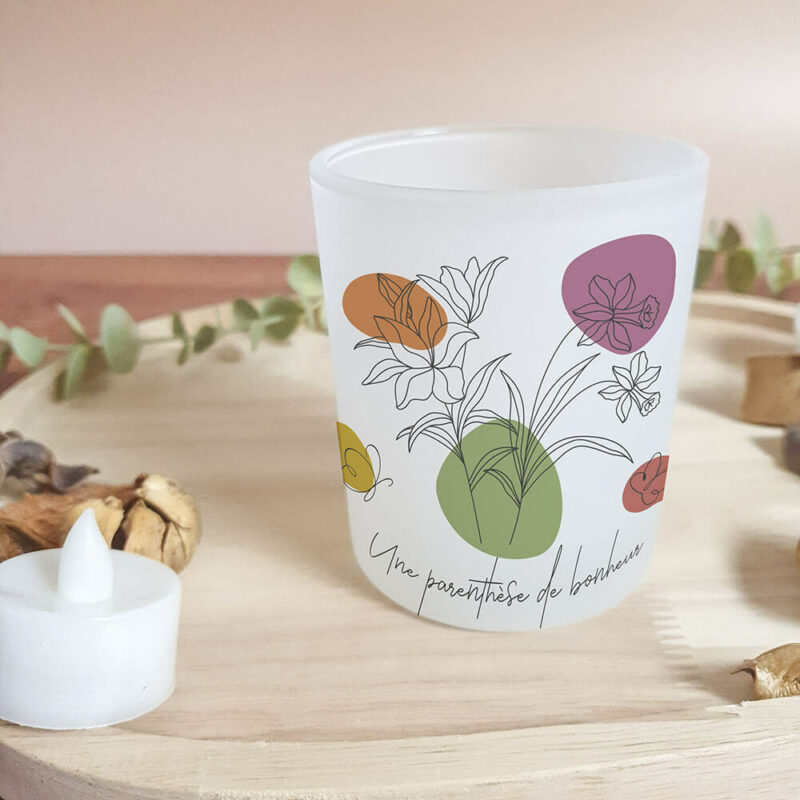 Bougeoir/Photophore fleur personnalisable