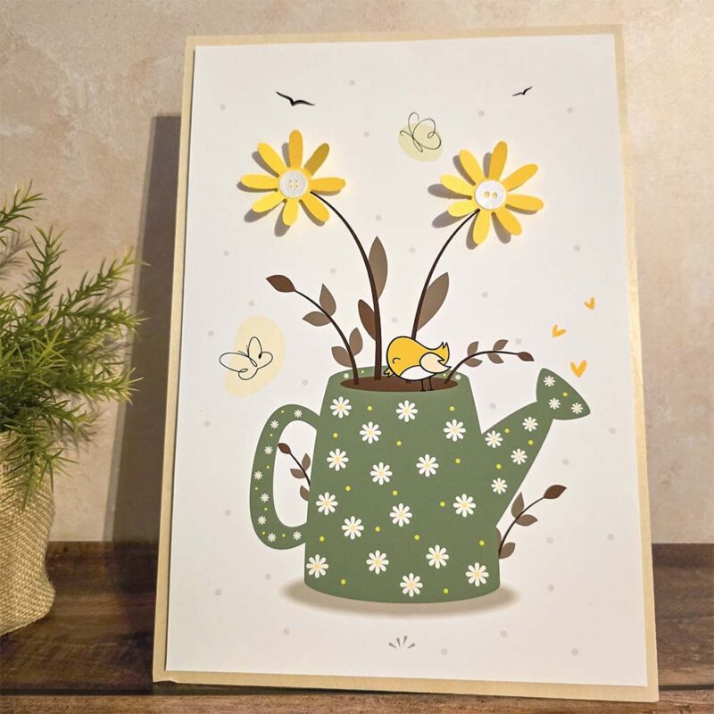 Affiche 3D FLEUR sur socle bois - personnalisable