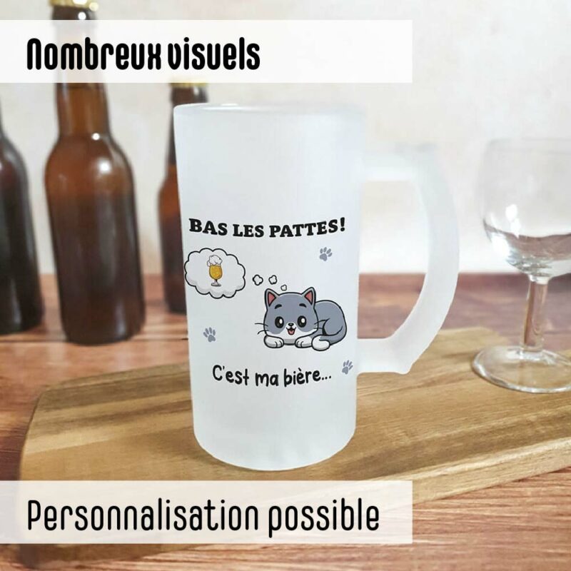 Chope de bière givrée personnalisable