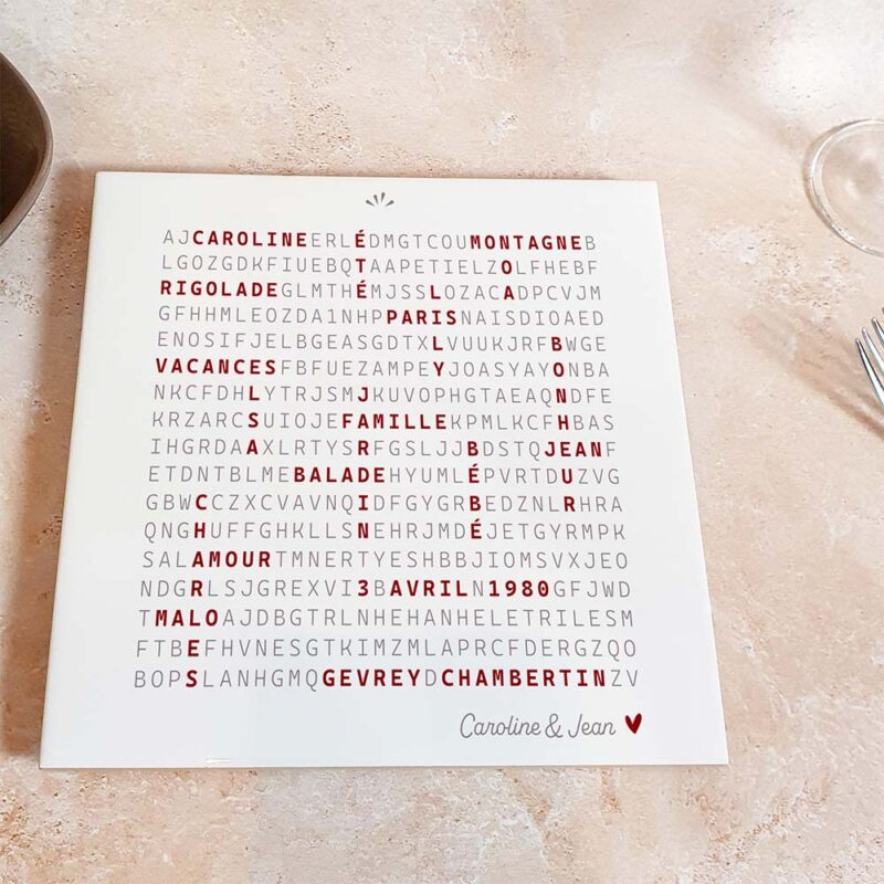 Dessous de plat "Les mots cachés"